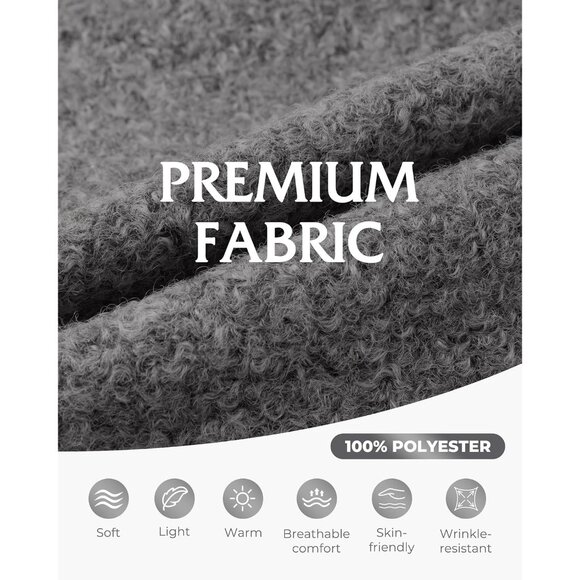 Women's Grey Winter Warm Long Fall Notch Lapel Single-breasted Trench Coat - Picture 6 of 6